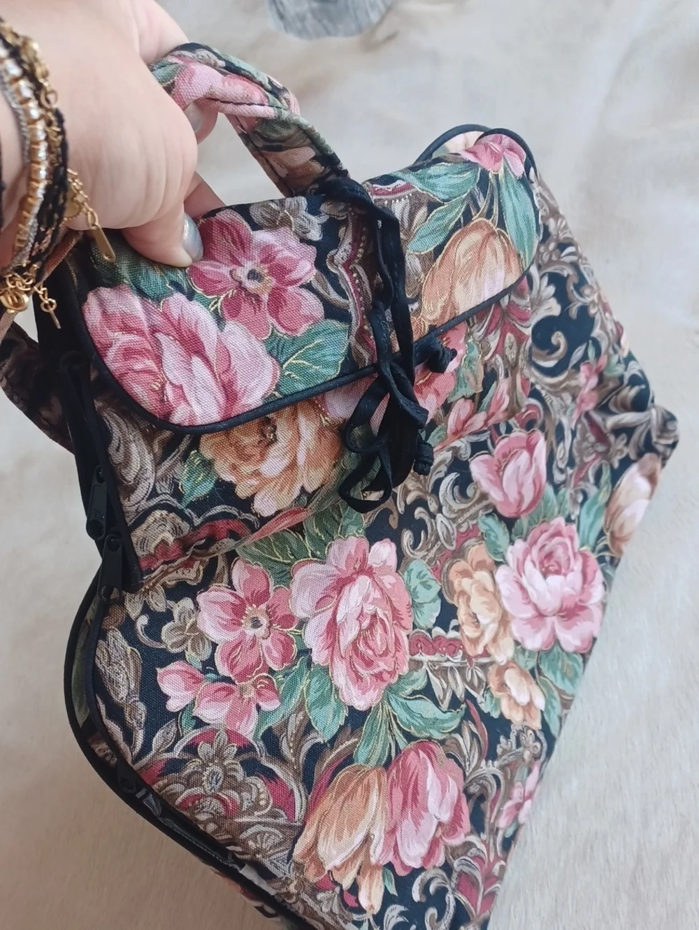 Vintage Oscar de la Renta Travel Cosmetic Bag & Jewelry Holder